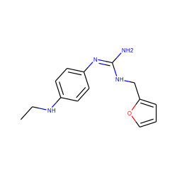 CCNc1ccc(/N=C(/N)NCc2ccco2)cc1 ZINC000169330742