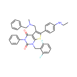 CCNc1ccc(-c2sc3c(c2CN(C)Cc2ccccc2)c(=O)n(-c2ccccc2)c(=O)n3Cc2c(F)cccc2F)cc1 ZINC000027191168