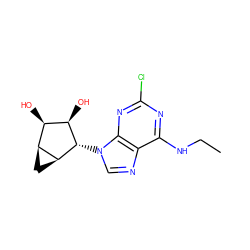 CCNc1nc(Cl)nc2c1ncn2[C@H]1[C@H](O)[C@H](O)[C@@H]2C[C@@H]21 ZINC000084603238