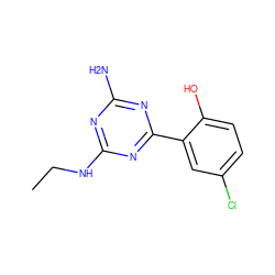 CCNc1nc(N)nc(-c2cc(Cl)ccc2O)n1 ZINC000013126525