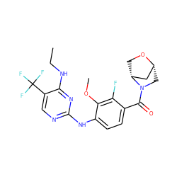 CCNc1nc(Nc2ccc(C(=O)N3C[C@@H]4C[C@H]3CO4)c(F)c2OC)ncc1C(F)(F)F ZINC000147719799