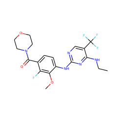 CCNc1nc(Nc2ccc(C(=O)N3CCOCC3)c(F)c2OC)ncc1C(F)(F)F ZINC000169705145