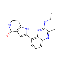 CCNc1nc2c(-c3cc4c([nH]3)CCNC4=O)cccc2nc1C ZINC000222338801