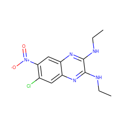 CCNc1nc2cc(Cl)c([N+](=O)[O-])cc2nc1NCC ZINC000115765026