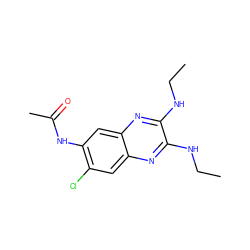 CCNc1nc2cc(Cl)c(NC(C)=O)cc2nc1NCC ZINC000115765035