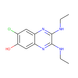 CCNc1nc2cc(O)c(Cl)cc2nc1NCC ZINC000115764885