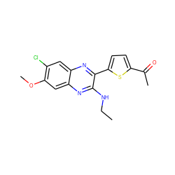 CCNc1nc2cc(OC)c(Cl)cc2nc1-c1ccc(C(C)=O)s1 ZINC000115765220