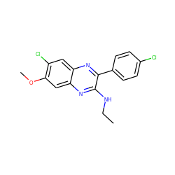 CCNc1nc2cc(OC)c(Cl)cc2nc1-c1ccc(Cl)cc1 ZINC000115765255