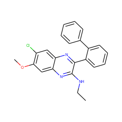 CCNc1nc2cc(OC)c(Cl)cc2nc1-c1ccccc1-c1ccccc1 ZINC000115765166