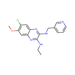 CCNc1nc2cc(OC)c(Cl)cc2nc1NCc1cccnc1 ZINC000115764866