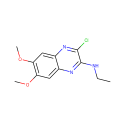 CCNc1nc2cc(OC)c(OC)cc2nc1Cl ZINC000115764959