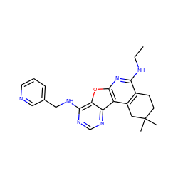 CCNc1nc2oc3c(NCc4cccnc4)ncnc3c2c2c1CCC(C)(C)C2 ZINC000072120064