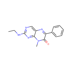 CCNc1ncc2nc(-c3ccccc3)c(=O)n(C)c2n1 ZINC000004239111