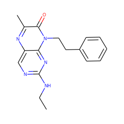 CCNc1ncc2nc(C)c(=O)n(CCc3ccccc3)c2n1 ZINC000004238970