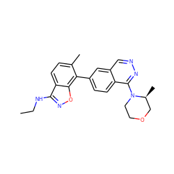 CCNc1noc2c(-c3ccc4c(N5CCOC[C@@H]5C)nncc4c3)c(C)ccc12 ZINC000040424140