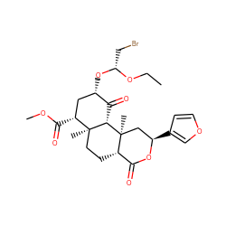 CCO[C@@H](CBr)O[C@H]1C[C@@H](C(=O)OC)[C@]2(C)CC[C@H]3C(=O)O[C@H](c4ccoc4)C[C@]3(C)[C@H]2C1=O ZINC000169323849