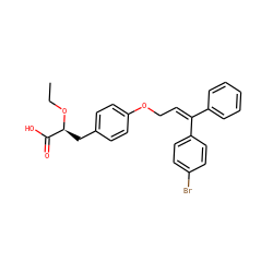 CCO[C@@H](Cc1ccc(OC/C=C(/c2ccccc2)c2ccc(Br)cc2)cc1)C(=O)O ZINC000012358215