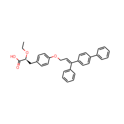 CCO[C@@H](Cc1ccc(OC/C=C(\c2ccccc2)c2ccc(-c3ccccc3)cc2)cc1)C(=O)O ZINC000012358212