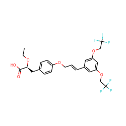 CCO[C@@H](Cc1ccc(OC/C=C/c2cc(OCC(F)(F)F)cc(OCC(F)(F)F)c2)cc1)C(=O)O ZINC000028948394