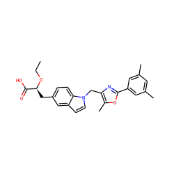 CCO[C@@H](Cc1ccc2c(ccn2Cc2nc(-c3cc(C)cc(C)c3)oc2C)c1)C(=O)O ZINC000034717674