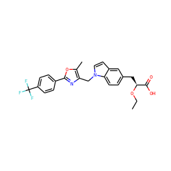 CCO[C@@H](Cc1ccc2c(ccn2Cc2nc(-c3ccc(C(F)(F)F)cc3)oc2C)c1)C(=O)O ZINC000003942734