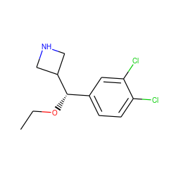 CCO[C@@H](c1ccc(Cl)c(Cl)c1)C1CNC1 ZINC000095555170