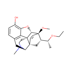 CCO[C@H](C)[C@@H]1C[C@@]23C=C[C@]1(OC)[C@H]1Oc4c(O)ccc5c4[C@@]12CCN(C)[C@@H]3C5 ZINC000036221102