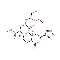 CCO[C@H](CBr)O[C@H]1C[C@@H](C(=O)OC)[C@]2(C)CC[C@H]3C(=O)O[C@H](c4ccoc4)C[C@]3(C)[C@H]2C1=O ZINC000169323851