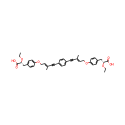 CCO[C@H](Cc1ccc(OC/C=C(\C)C#Cc2ccc(C#C/C(C)=C/COc3ccc(C[C@@H](OCC)C(=O)O)cc3)cc2)cc1)C(=O)O ZINC000095607633