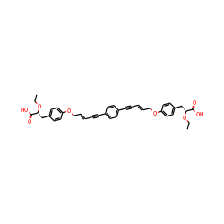 CCO[C@H](Cc1ccc(OC/C=C/C#Cc2ccc(C#C/C=C/COc3ccc(C[C@@H](OCC)C(=O)O)cc3)cc2)cc1)C(=O)O ZINC000095607630