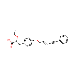 CCO[C@H](Cc1ccc(OC/C=C/C#Cc2ccccc2)cc1)C(=O)O ZINC000012365272