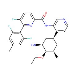 CCO[C@H]1[C@@H](N)C[C@@H](c2ccncc2NC(=O)c2ccc(F)c(-c3c(F)cc(C)cc3F)n2)C[C@H]1C ZINC000207182041