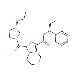 CCO[C@H]1CCN(C(=O)c2cc(C(=O)N[C@H](CC)c3ccccc3)c3n2CCOC3)C1 ZINC000146101072