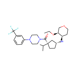 CCO[C@H]1COCC[C@H]1N[C@@H]1CC[C@@](C(=O)N2CCN(c3cccc(C(F)(F)F)c3)CC2)(C(C)C)C1 ZINC000066074403