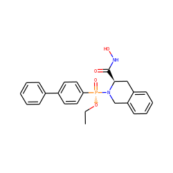 CCO[P@@](=O)(c1ccc(-c2ccccc2)cc1)N1Cc2ccccc2C[C@@H]1C(=O)NO ZINC000013472493