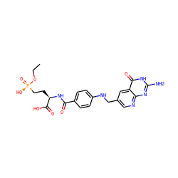 CCO[P@](=O)(O)CC[C@@H](NC(=O)c1ccc(NCc2cnc3nc(N)[nH]c(=O)c3c2)cc1)C(=O)O ZINC000013454634