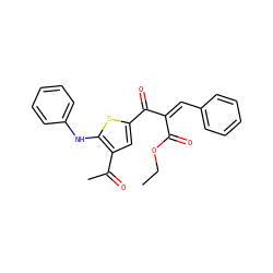 CCOC(=O)/C(=C\c1ccccc1)C(=O)c1cc(C(C)=O)c(Nc2ccccc2)s1 ZINC000004713255