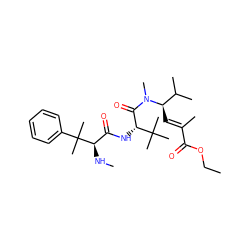 CCOC(=O)/C(C)=C/[C@H](C(C)C)N(C)C(=O)[C@@H](NC(=O)[C@@H](NC)C(C)(C)c1ccccc1)C(C)(C)C ZINC000013583099