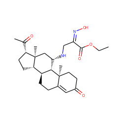 CCOC(=O)/C(CN[C@H]1C[C@]2(C)[C@@H](C(C)=O)CC[C@H]2[C@@H]2CCC3=CC(=O)CC[C@]3(C)[C@@H]12)=N\O ZINC000096286218