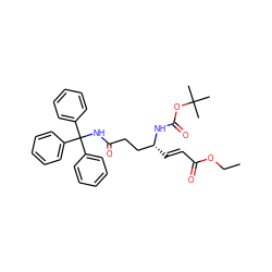 CCOC(=O)/C=C/[C@H](CCC(=O)NC(c1ccccc1)(c1ccccc1)c1ccccc1)NC(=O)OC(C)(C)C ZINC000049793547