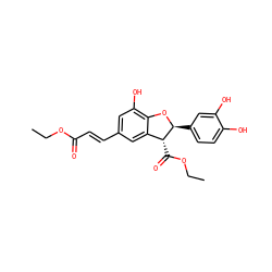 CCOC(=O)/C=C/c1cc(O)c2c(c1)[C@@H](C(=O)OCC)[C@H](c1ccc(O)c(O)c1)O2 ZINC000653702439