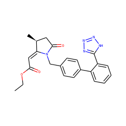 CCOC(=O)/C=C1/[C@@H](C)CC(=O)N1Cc1ccc(-c2ccccc2-c2nnn[nH]2)cc1 ZINC000027206893