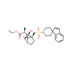 CCOC(=O)[C@@H](C)[C@@]1(O)C[C@H]2CC[C@]1(CS(=O)(=O)N1CCC3(C=Cc4ccccc43)CC1)C2(C)C ZINC000027309831