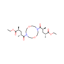 CCOC(=O)[C@@H](C)C[C@@H](C)C(=O)N1CCOCCN(C(=O)[C@@H](C)C[C@@H](C)C(=O)OCC)CCOCC1 ZINC000006547537