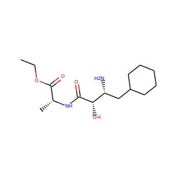 CCOC(=O)[C@@H](C)NC(=O)[C@@H](O)[C@H](N)CC1CCCCC1 ZINC000027898337