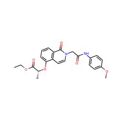 CCOC(=O)[C@@H](C)Oc1cccc2c(=O)n(CC(=O)Nc3ccc(OC)cc3)ccc12 ZINC000002712318