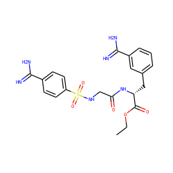 CCOC(=O)[C@@H](Cc1cccc(C(=N)N)c1)NC(=O)CNS(=O)(=O)c1ccc(C(=N)N)cc1 ZINC000013781571