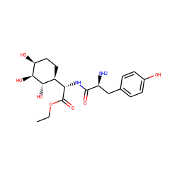 CCOC(=O)[C@@H](NC(=O)[C@@H](N)Cc1ccc(O)cc1)[C@@H]1CC[C@H](O)[C@H](O)[C@H]1O ZINC000026566529