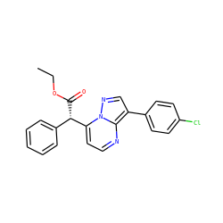 CCOC(=O)[C@@H](c1ccccc1)c1ccnc2c(-c3ccc(Cl)cc3)cnn12 ZINC000115654681