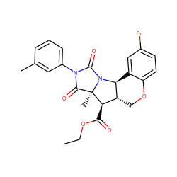 CCOC(=O)[C@@H]1[C@H]2COc3ccc(Br)cc3[C@@H]2N2C(=O)N(c3cccc(C)c3)C(=O)[C@]12C ZINC000015936695